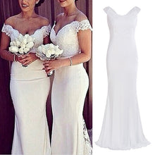 Load image into Gallery viewer, women dress Sexy V-neck Elegant 2019 Natural Sequins Shiny Wedding Bridal Evening gown Party Long birthday dress for women