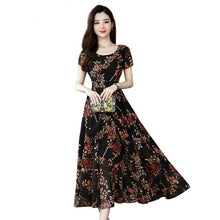 Load image into Gallery viewer, Women Floral Printed party dress short sleeve sexy long vestidos Women Elegant spring summer dress