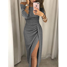 Load image into Gallery viewer, Meihuida Women Off Shoulder Bodycon Dress Split Maxi Dress Party Evening Gown Wear Jupe Femme Faldas Mujer