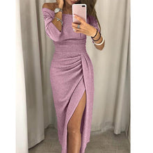 Load image into Gallery viewer, Meihuida Women Off Shoulder Bodycon Dress Split Maxi Dress Party Evening Gown Wear Jupe Femme Faldas Mujer