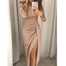 Load image into Gallery viewer, Meihuida Women Off Shoulder Bodycon Dress Split Maxi Dress Party Evening Gown Wear Jupe Femme Faldas Mujer