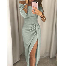 Load image into Gallery viewer, Meihuida Women Off Shoulder Bodycon Dress Split Maxi Dress Party Evening Gown Wear Jupe Femme Faldas Mujer